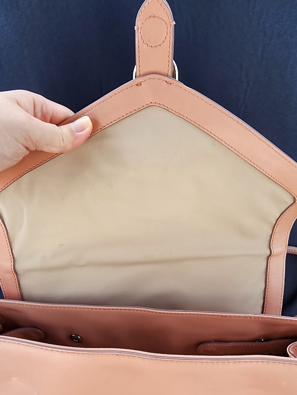 Cole Haan Blush Pink Leather Shoulder Bag with Buckle Accents - Picture 14 of 15
